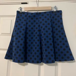 Zara mini skirt in blue and black dot for fall and spring